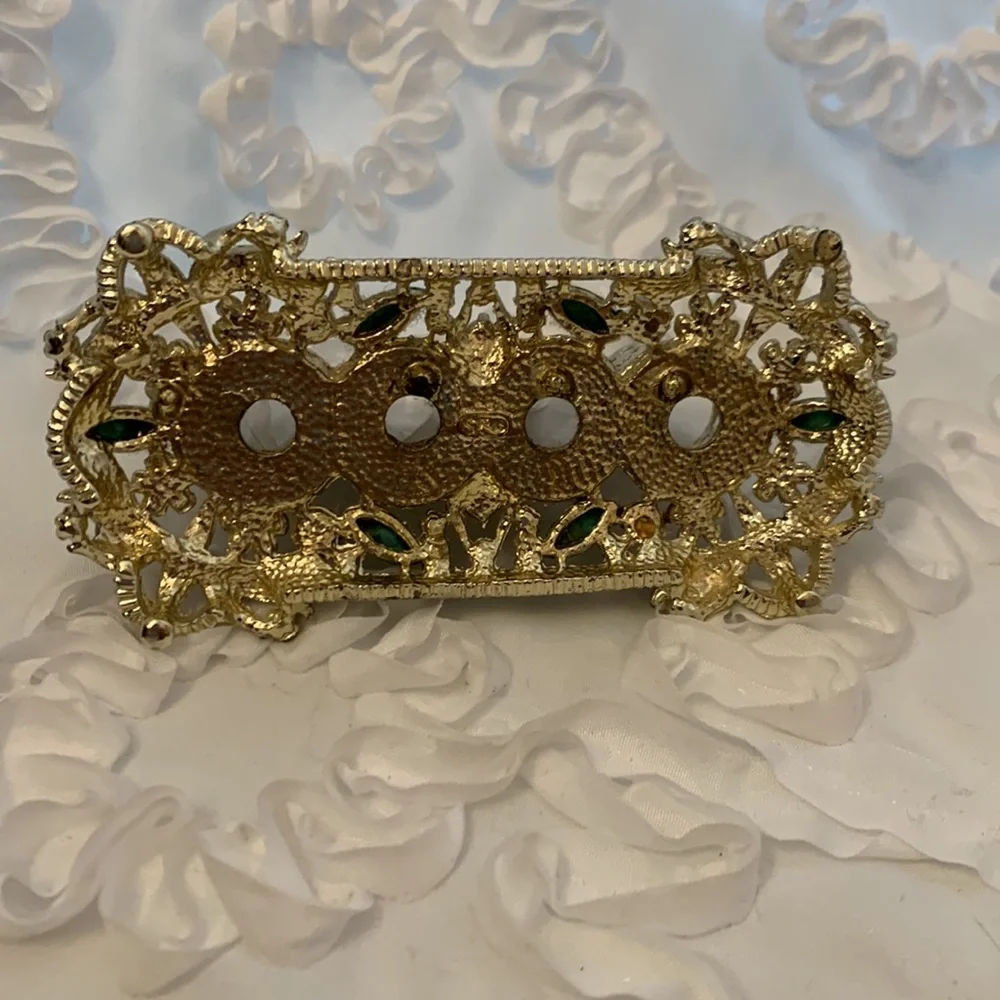 Sam Fink Vintage Filigreed Embellished Lipstick Holder Goldtone Silvertone